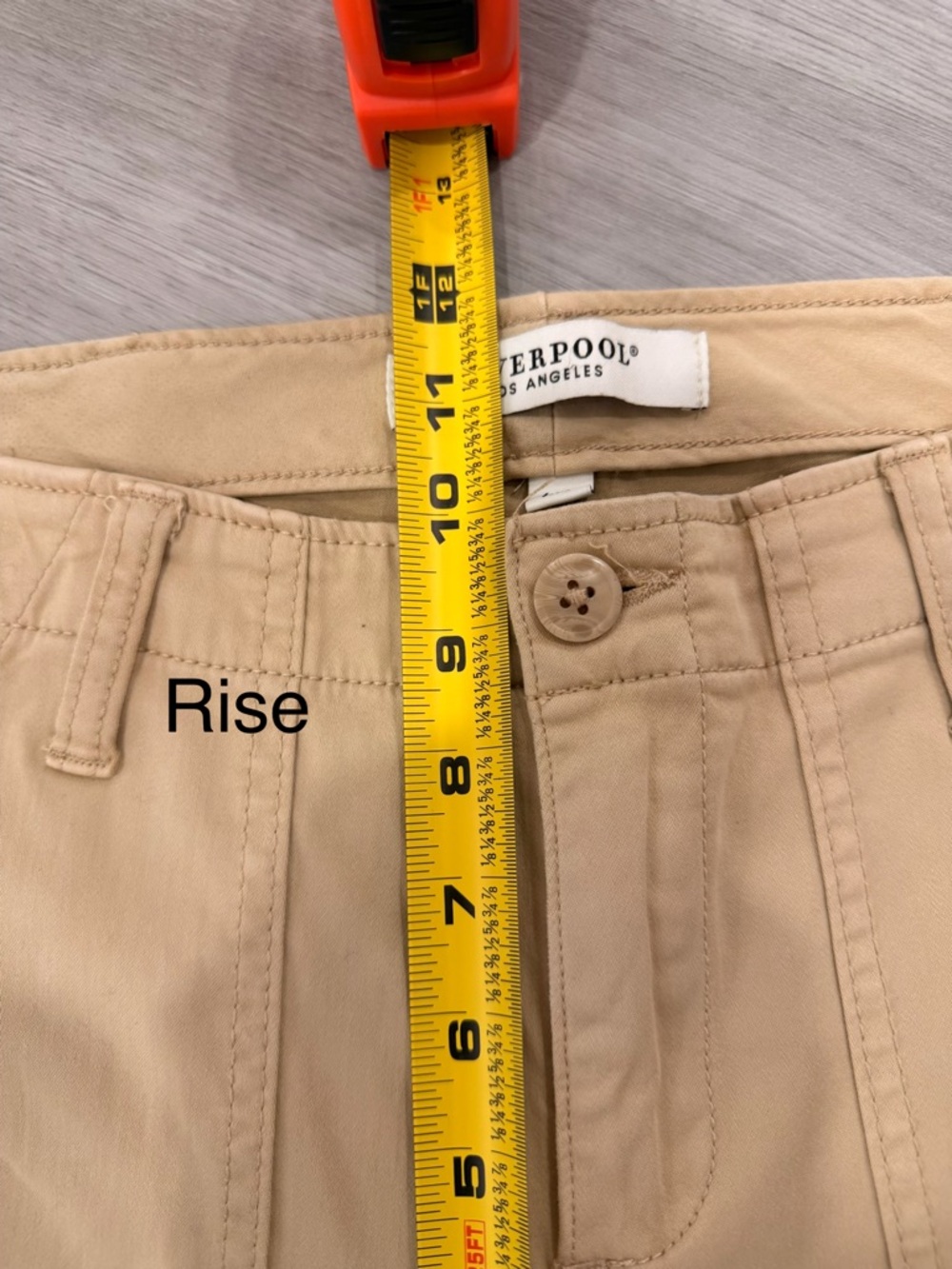 Liverpool Los Angeles Wide Leg Crop Mid Rise Cargo Pants Tan Size 6/28 - Picture 12 of 13